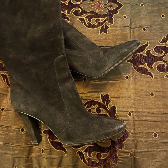 Jimmy Choo Black Suede Over-The-Knee Heeled Boots - Picture 11 of 12